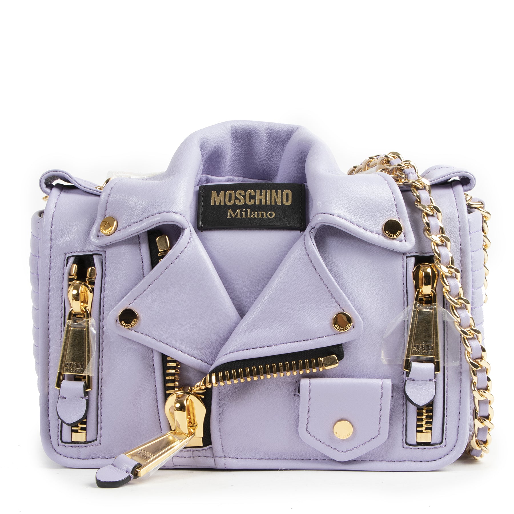 Moschino Biker Lilac Shoulder Bag for the best price at Labellov secondhand luxury
