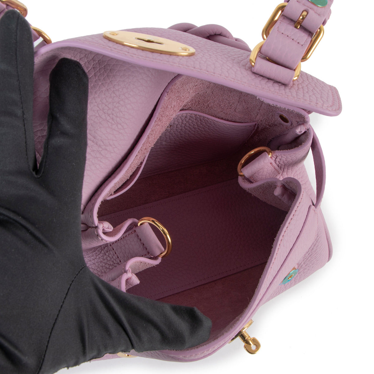 Sac Alexa Mini Mulberry Lilas Cuir Grainé Lourd