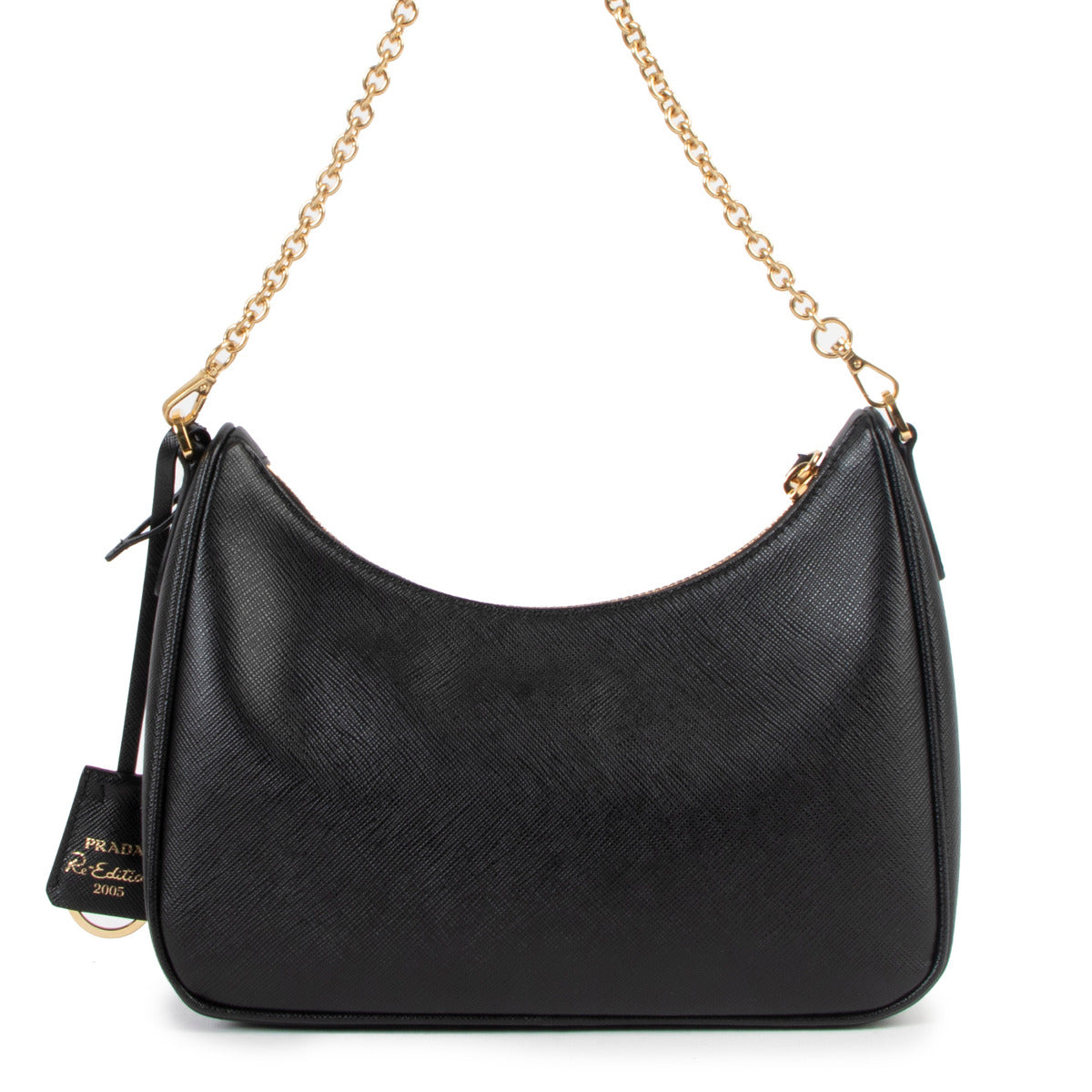 Sac bandoulière Prada Re-Edition 2005 en cuir Saffiano noir