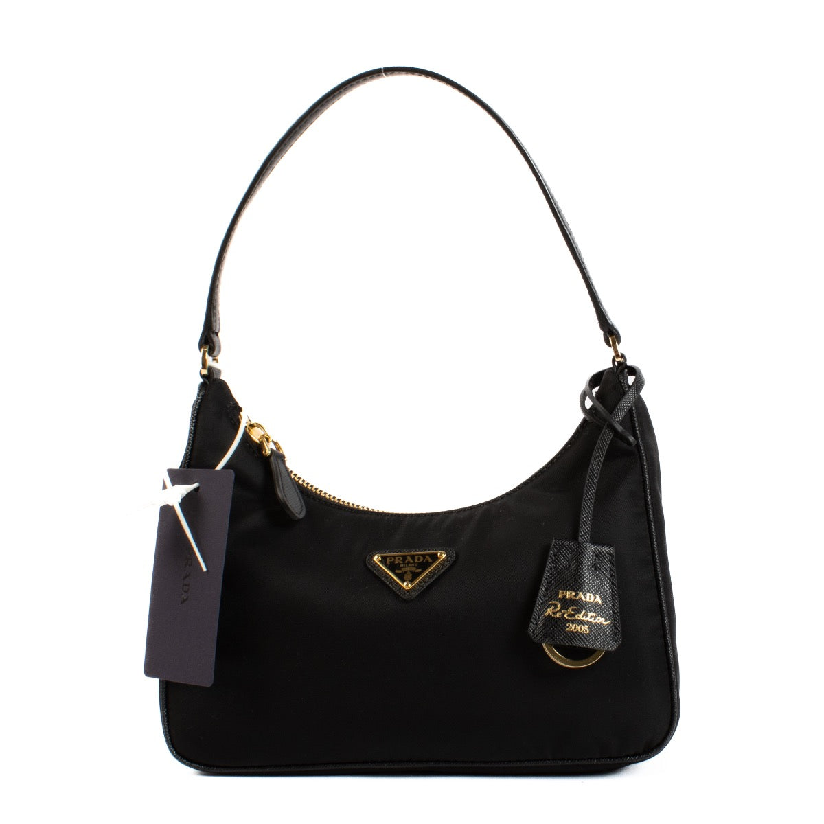 Shop safe online at Labellov in Antwerp and Knokke this 100% authentic second hand Prada Black Nylon Re-Edition 2000 Mini Shoulder Bag