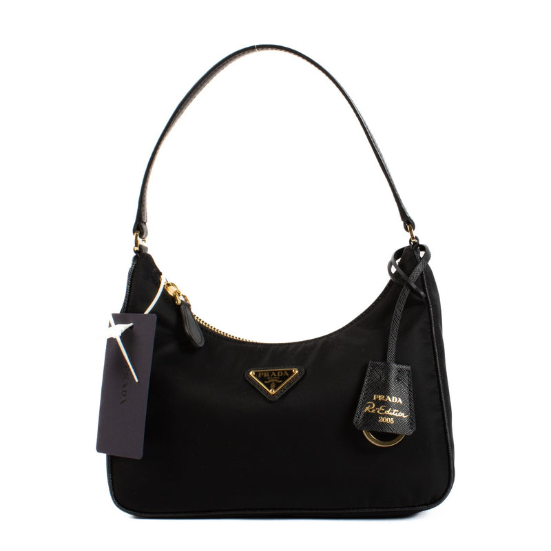 Shop safe online at Labellov in Antwerp and Knokke this 100% authentic second hand Prada Black Nylon Re-Edition 2000 Mini Shoulder Bag
