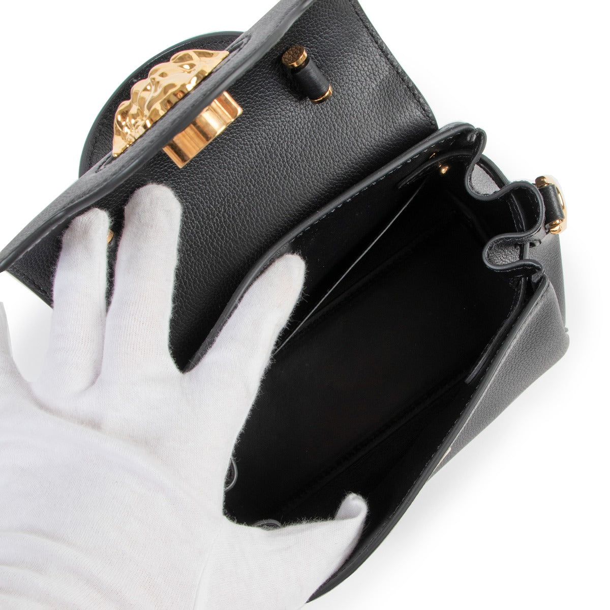 Versace Black La Medusa Small Handbag
