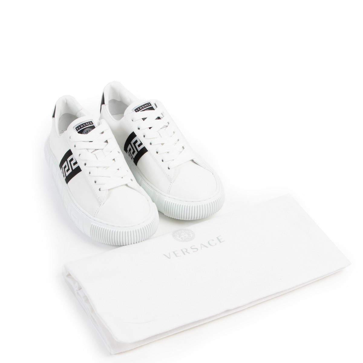 Greca Versace sneakers, White Versace sneakers, Versace sneakers, New Versace sneakers, Preloved Versace sneakers.