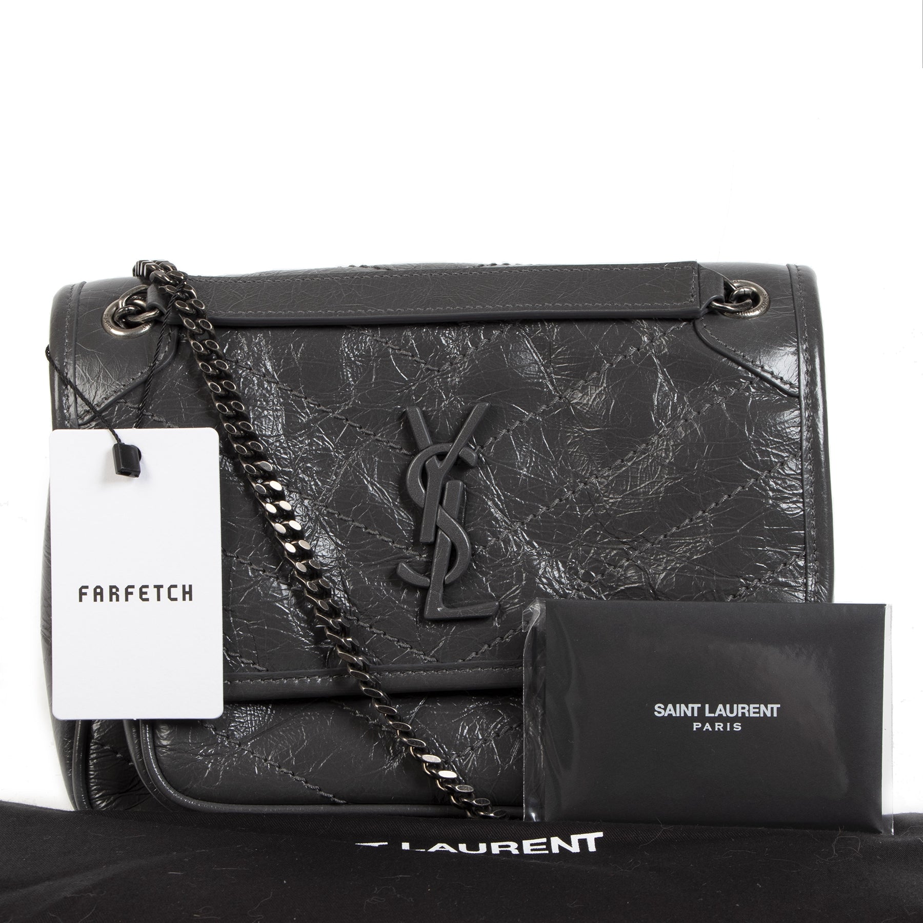 Saint Laurent Medium Grey Niki Shoulder Bag