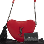 Saint Laurent Red Heart Bag bij Labellov tweedehands luxe in Antwerpen