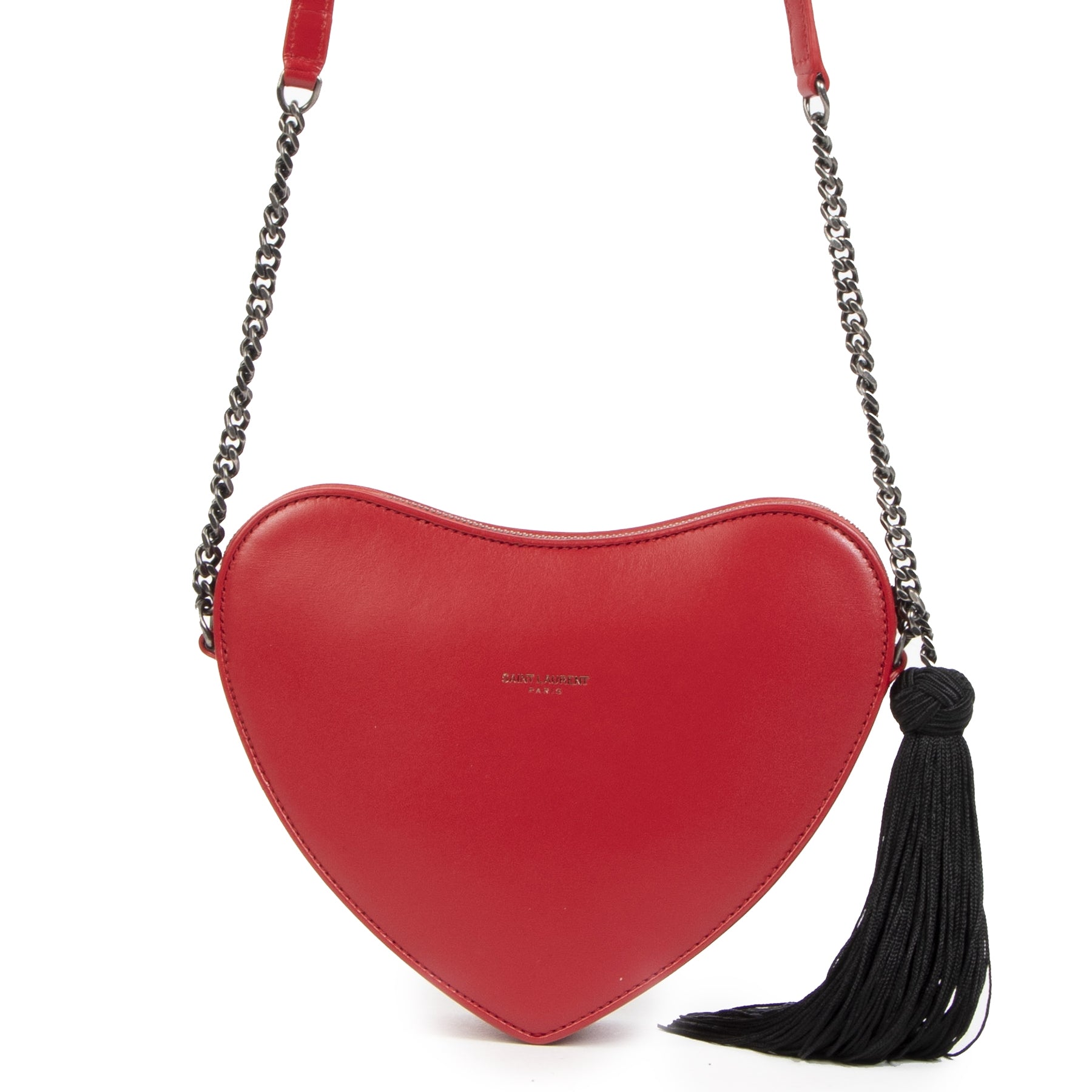 Saint Laurent Red Heart Bag for sale online at Labellov