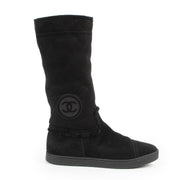 Chanel Black Matelasse Mouton Boots - Size 39 shop safe online Chanel Black Matelasse Mouton Boots - Size 39