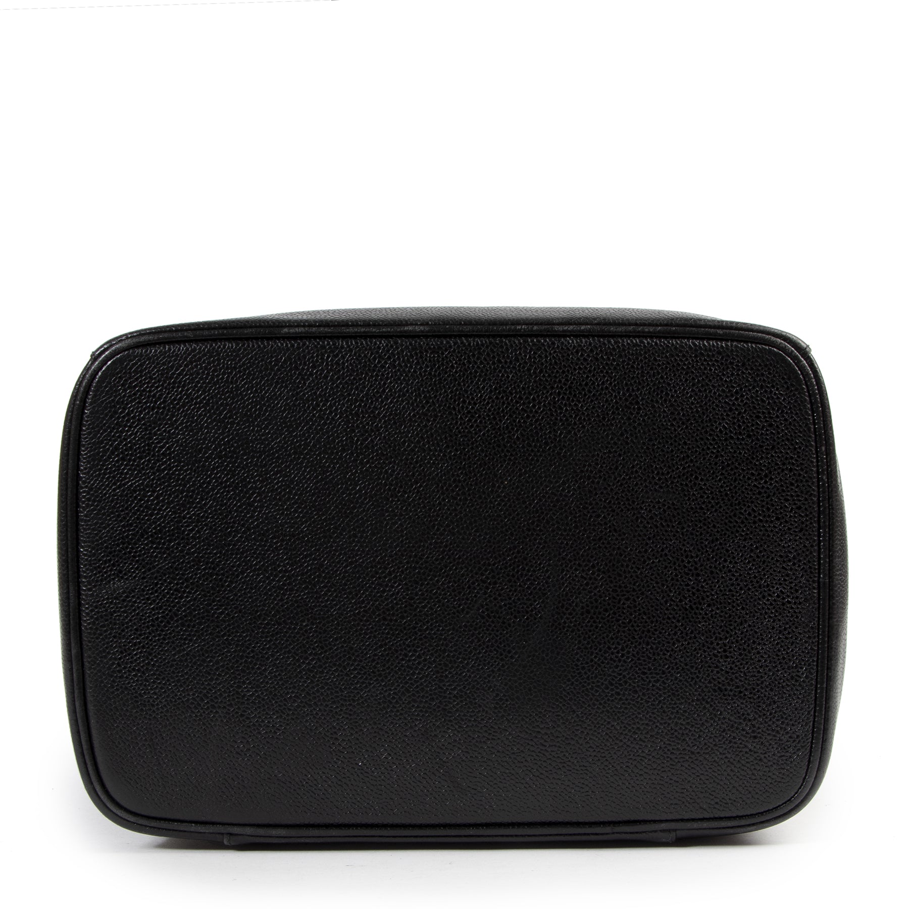 100% authentic unique Chanel Vintage Black Leather Beauty Case