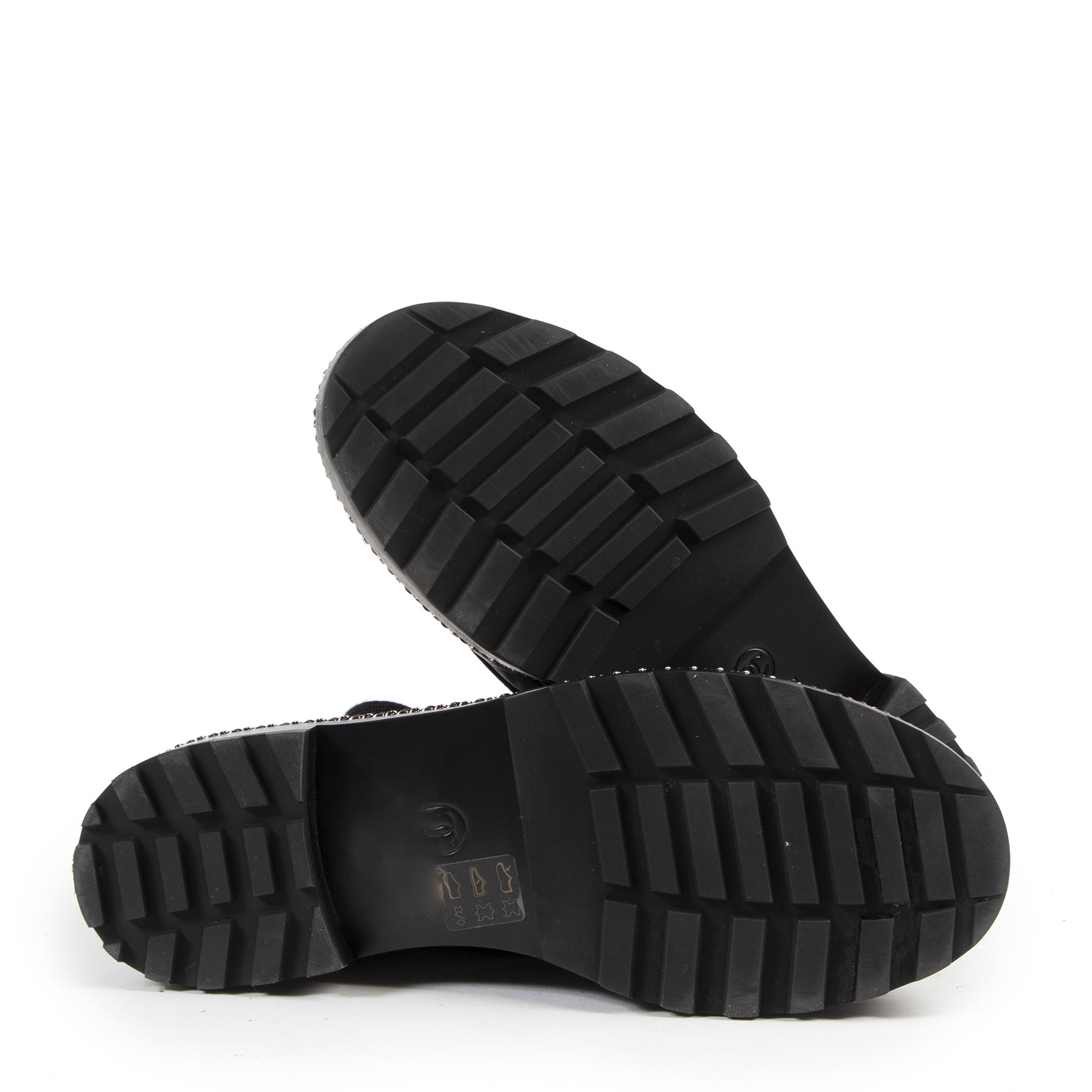 Chanel Leather Black Pearl Military Boots