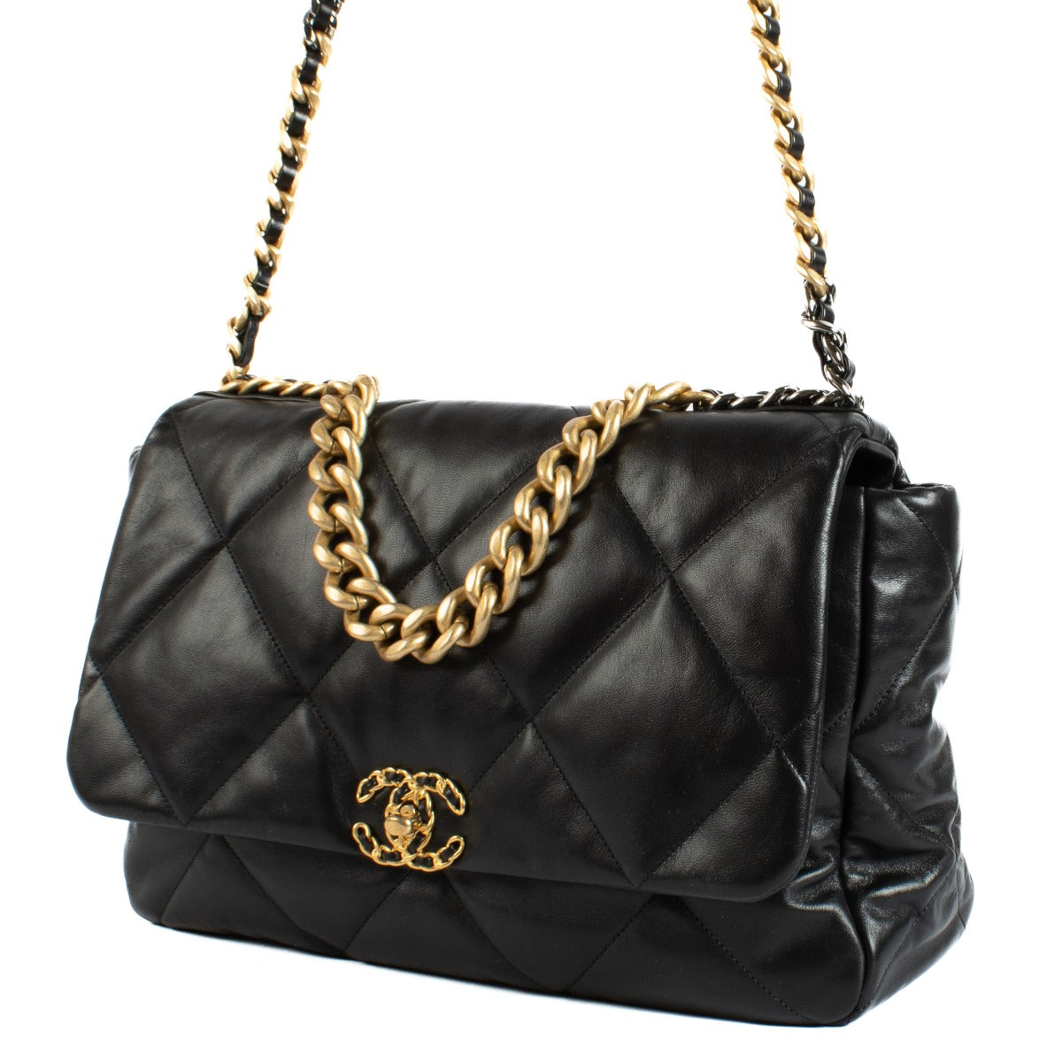 Sac Chanel 19 Maxi en chèvre grainée noire Chanel