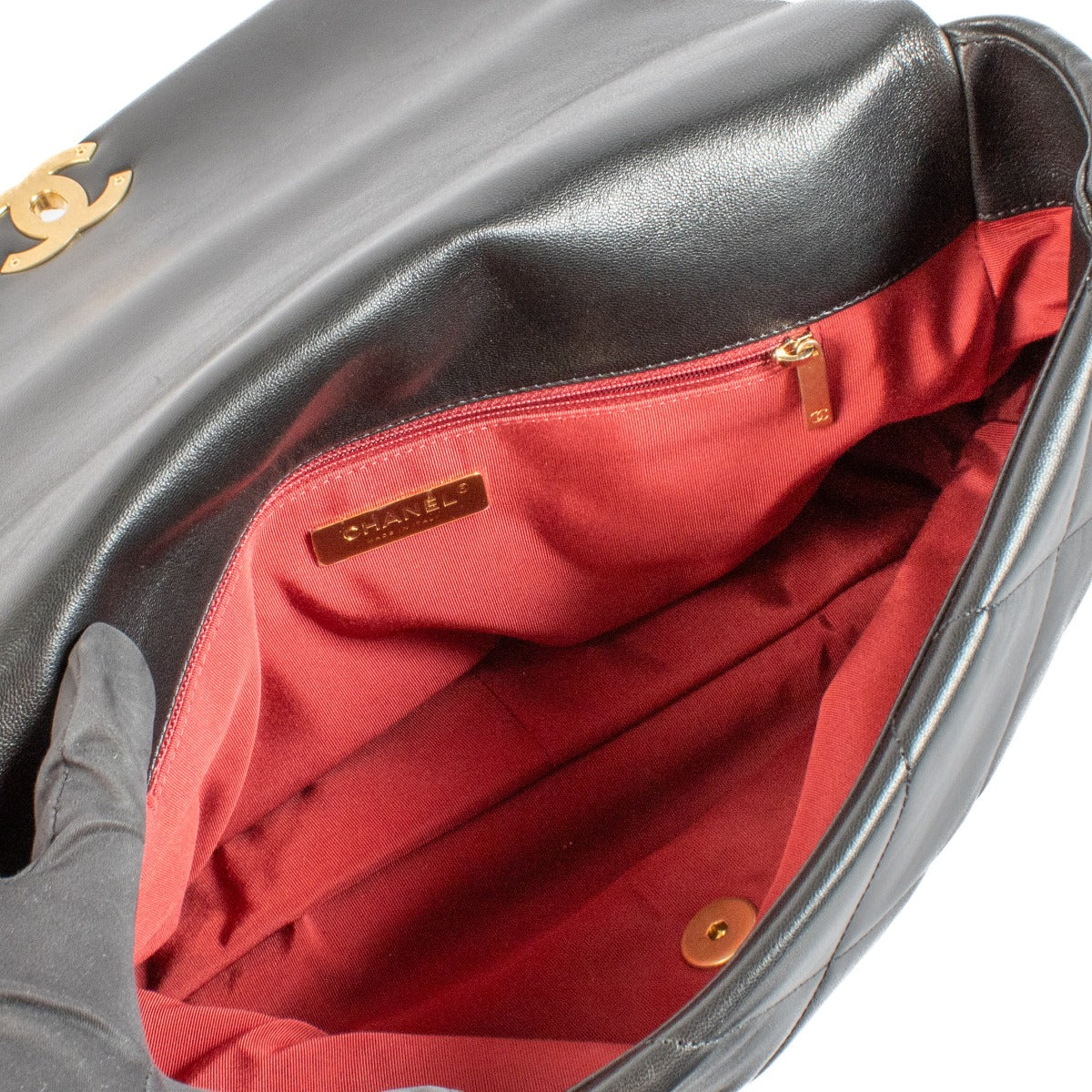 Sac Chanel 19 Maxi en chèvre grainée noire Chanel