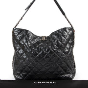 Authentic secondhand Chanel Black Quilted Leather Shopping Tote Bag designer bags fashion luxury vintage webshop safe secure online shopping