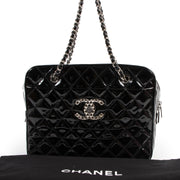 Chanel Black Quilted Patent Leather Shoulder Bag