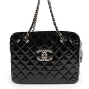 Are you looking for an authentic designer Chanel Black Quilted Patent Leather Shoulder Bag?