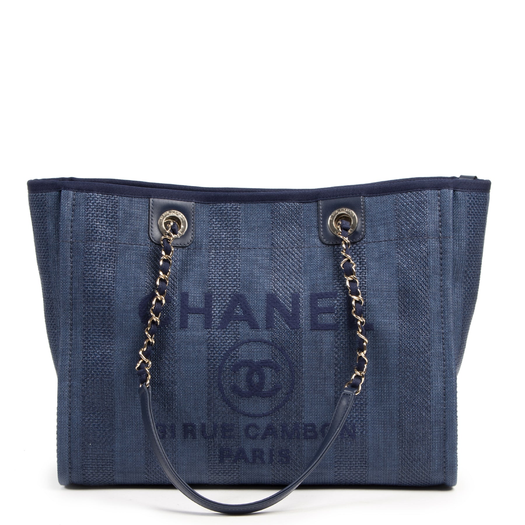 Shop and sell your authentic Chanel Small Blue Deauville Tote Bag and other designer brands for the best value at Labellov