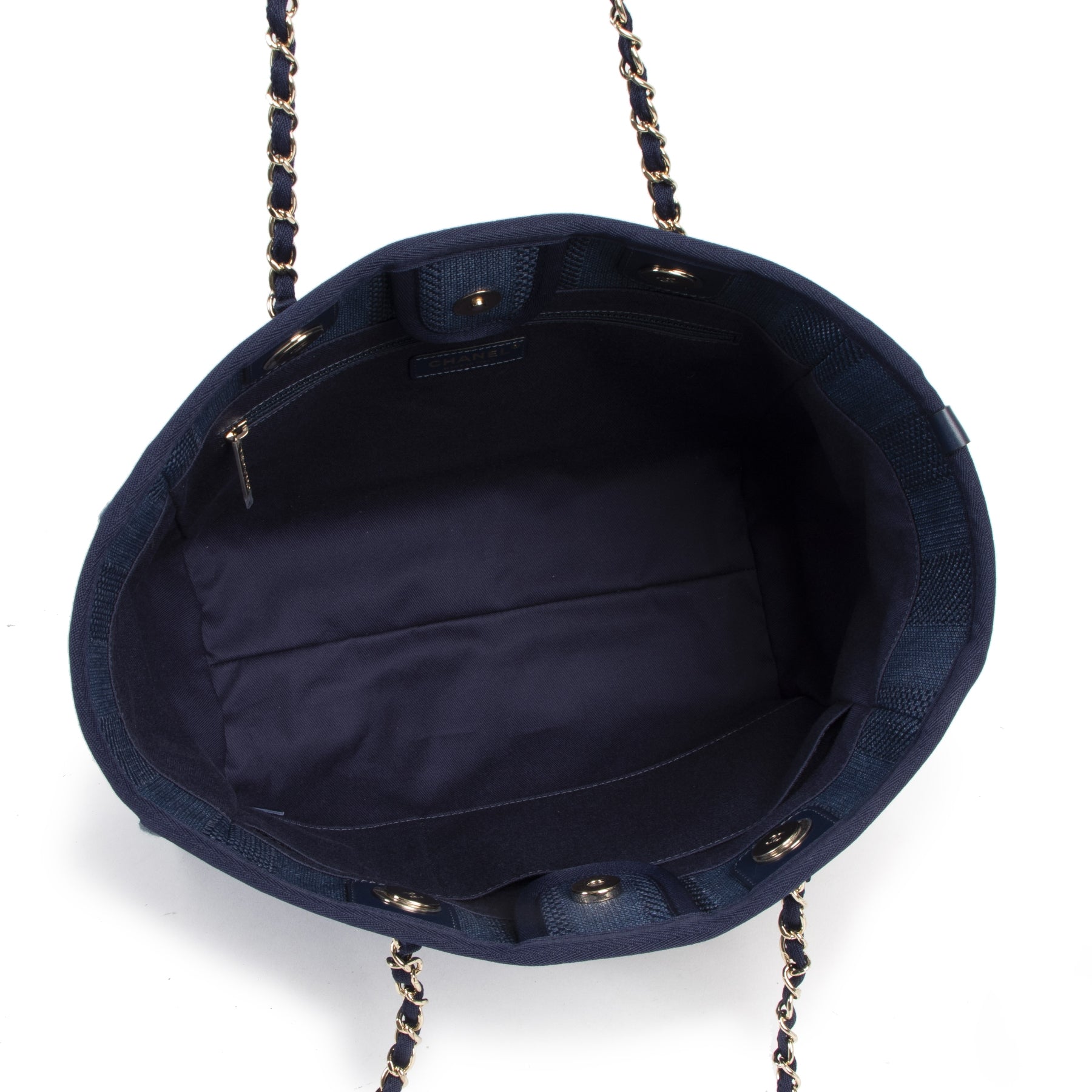 Chanel Small Blue Deauville Tote Bag