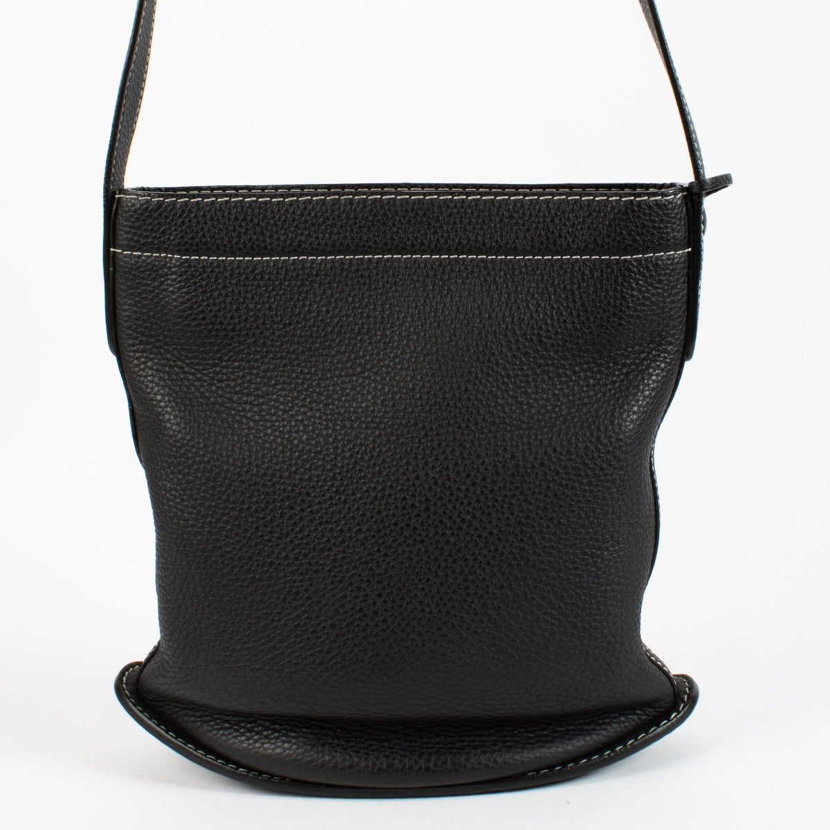 Delvaux Zwarte Taurillon Soft Pin Daily Surpiqué Tas
