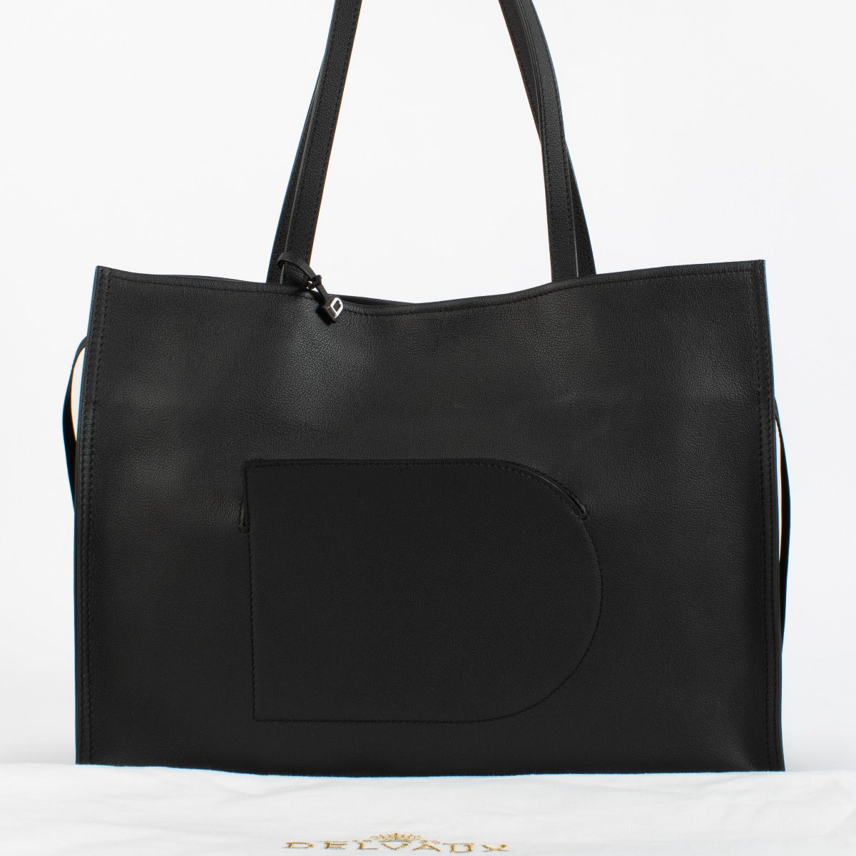 100% authentic Delvaux Black Rodeo Calf D Tote Bag on labellov.com