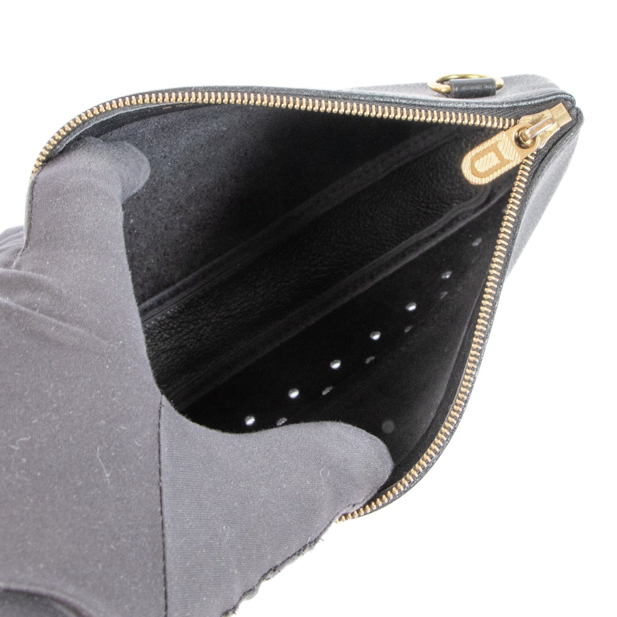 Delvaux Zwart Leren Pochette