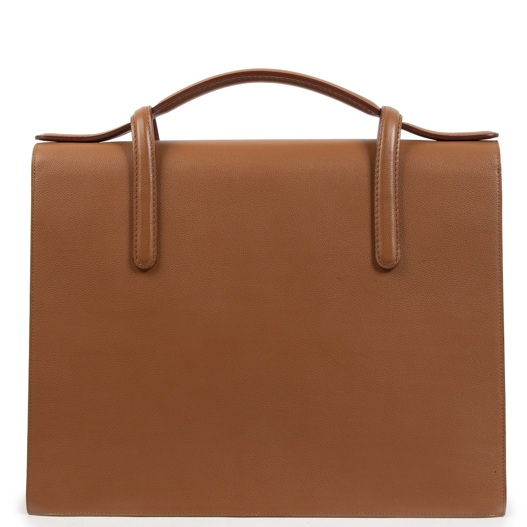 Authentieke tweedehands vintage Delvaux Caractère 2 Camel Briefcase bij online webshop LabelLOV