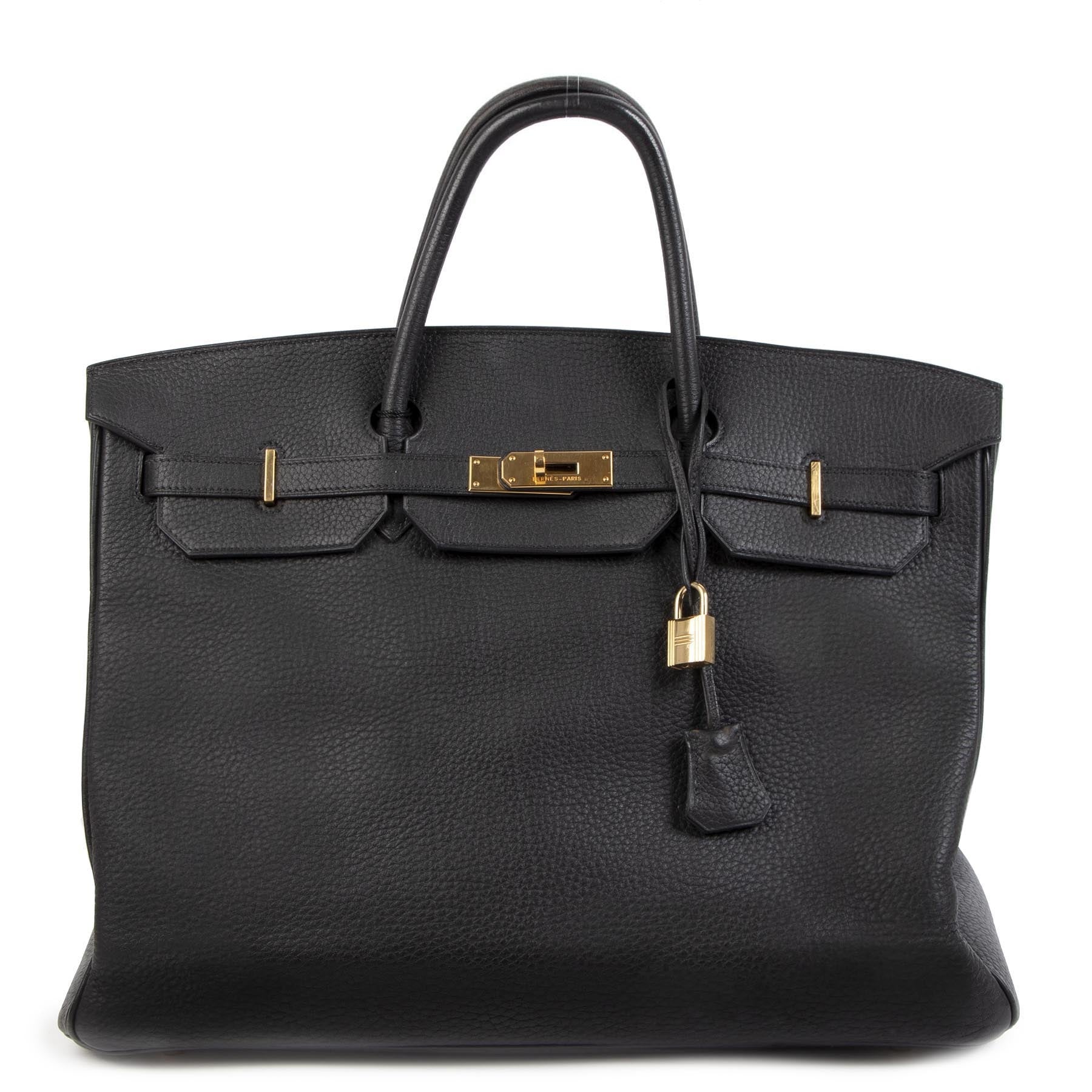 Buy and sell 100% authentic Hermès Birkin 40 Black Taurillon Clemence GHW
