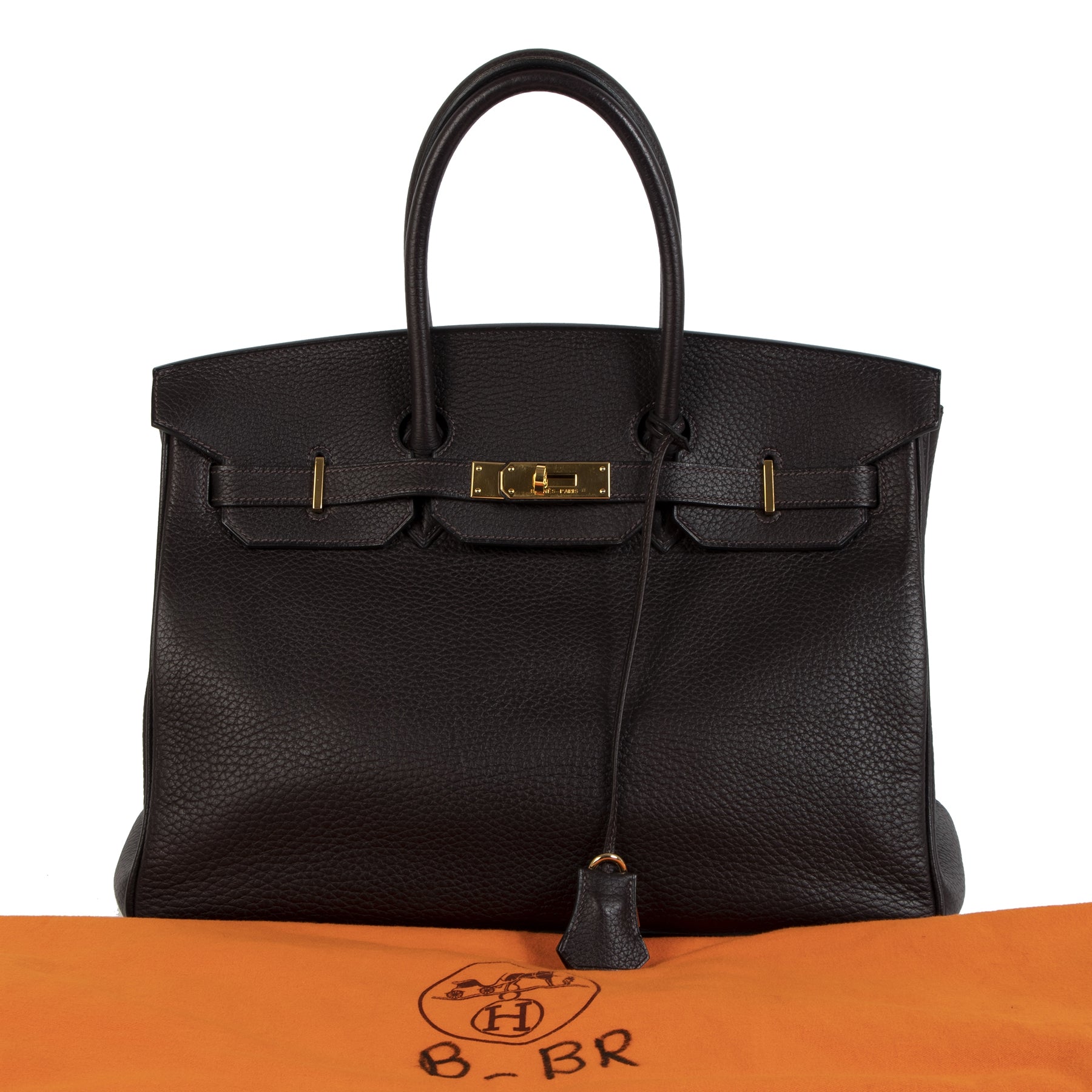 Authentic secondhand Hermès Birkin 35 Ebene Fjord GHW designer bags accessories shoes clothing luxury vintage webshop designer brands safe secure online shopping fashion worldwide shipping