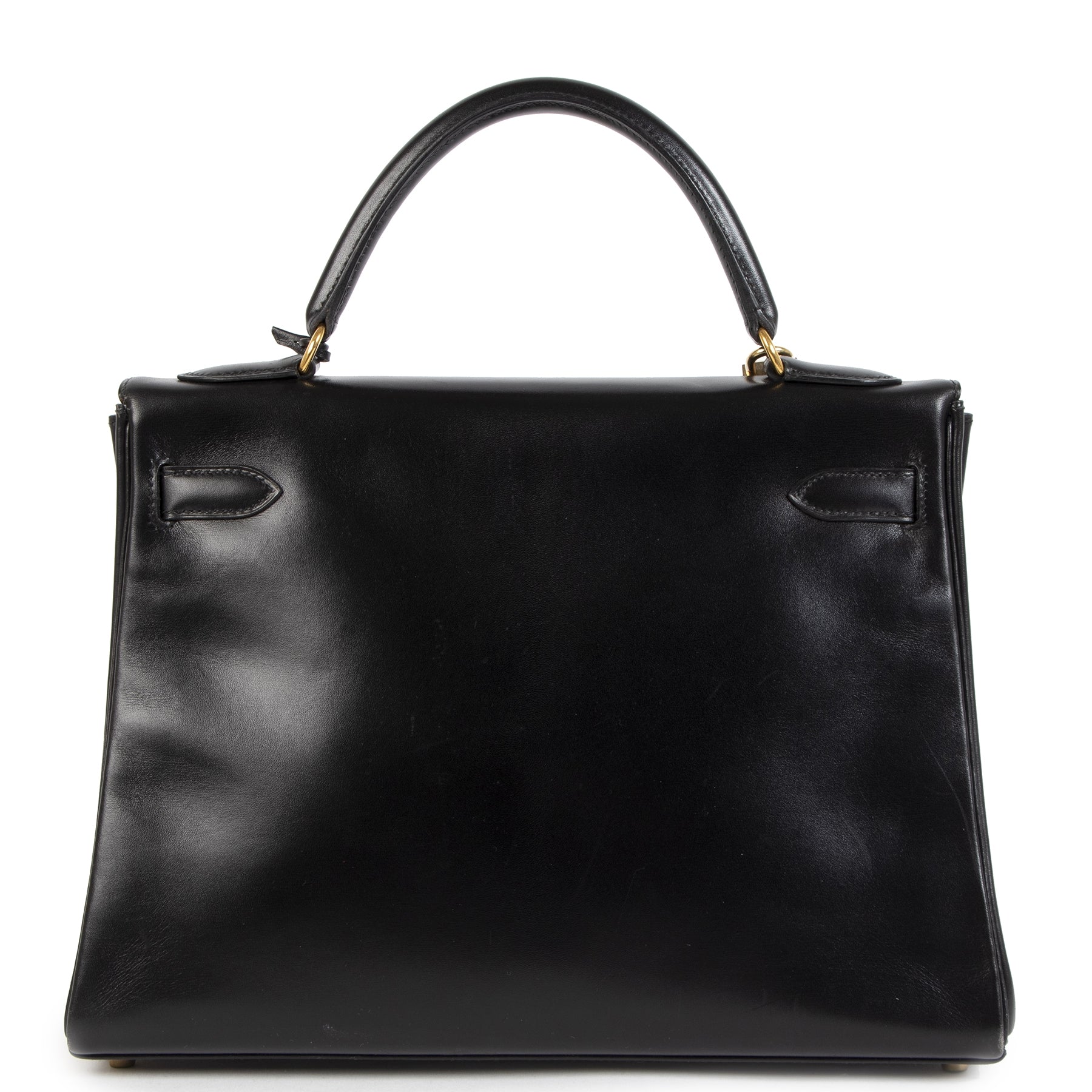 Authentique seconde-main vintage Hermès Kelly 32 Boxcalf Black Bag achète en ligne webshop LabelLOV
