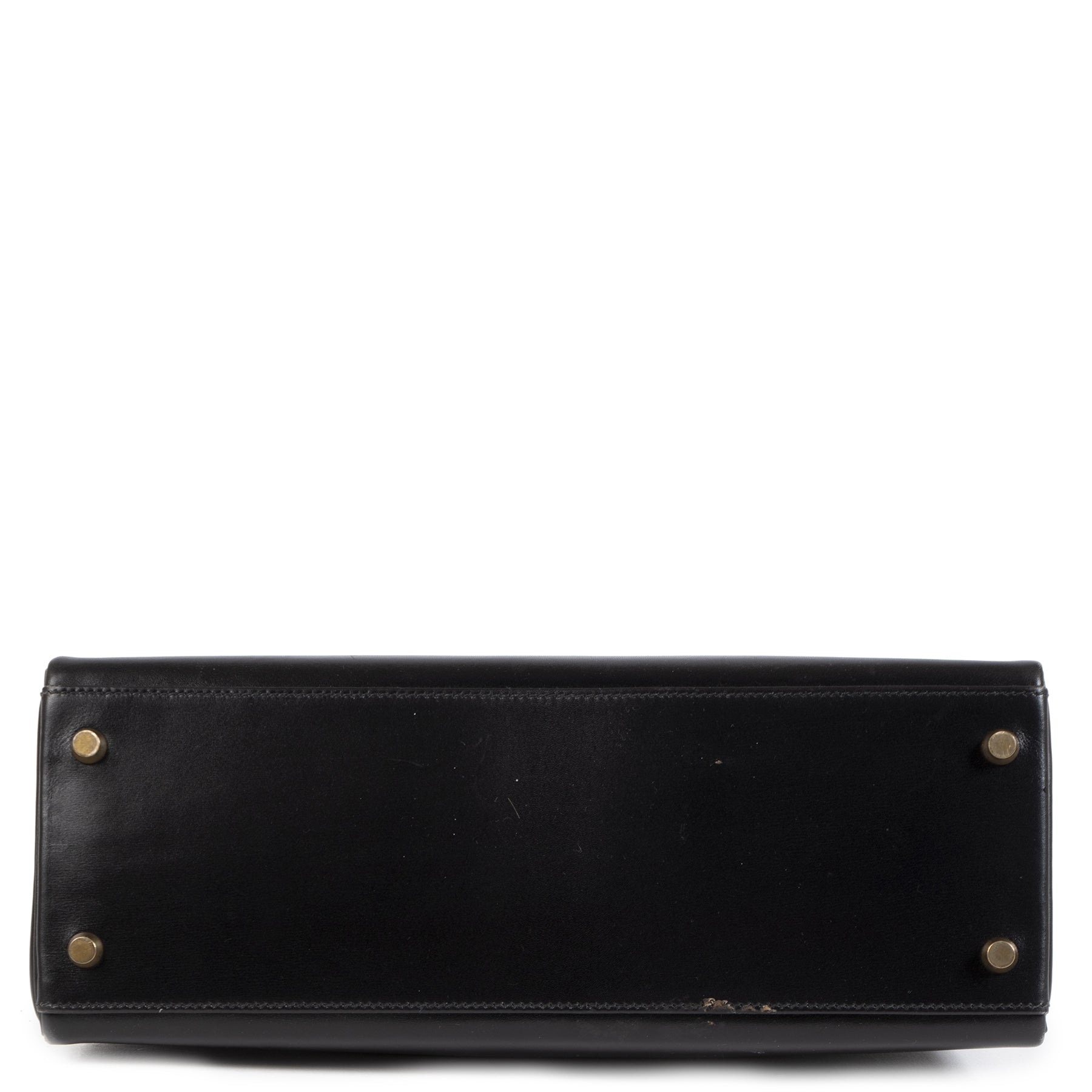 Authentieke tweedehands vintage Hermès Kelly 32 Boxcalf Black Bag koop online webshop LabelLOV