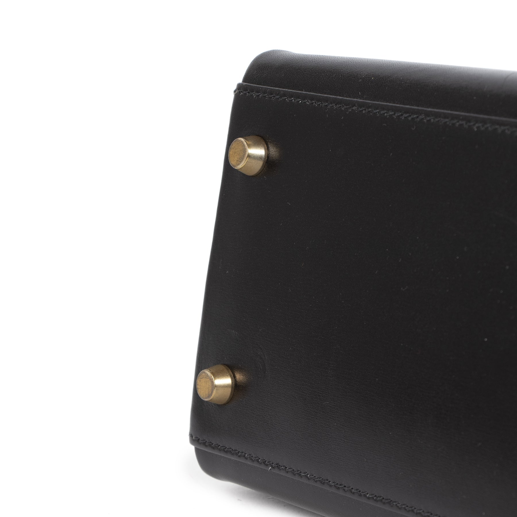 Authentic second-hand vintage Hermès Kelly 32 Boxcalf Black Bag buy online webshop LabelLOV