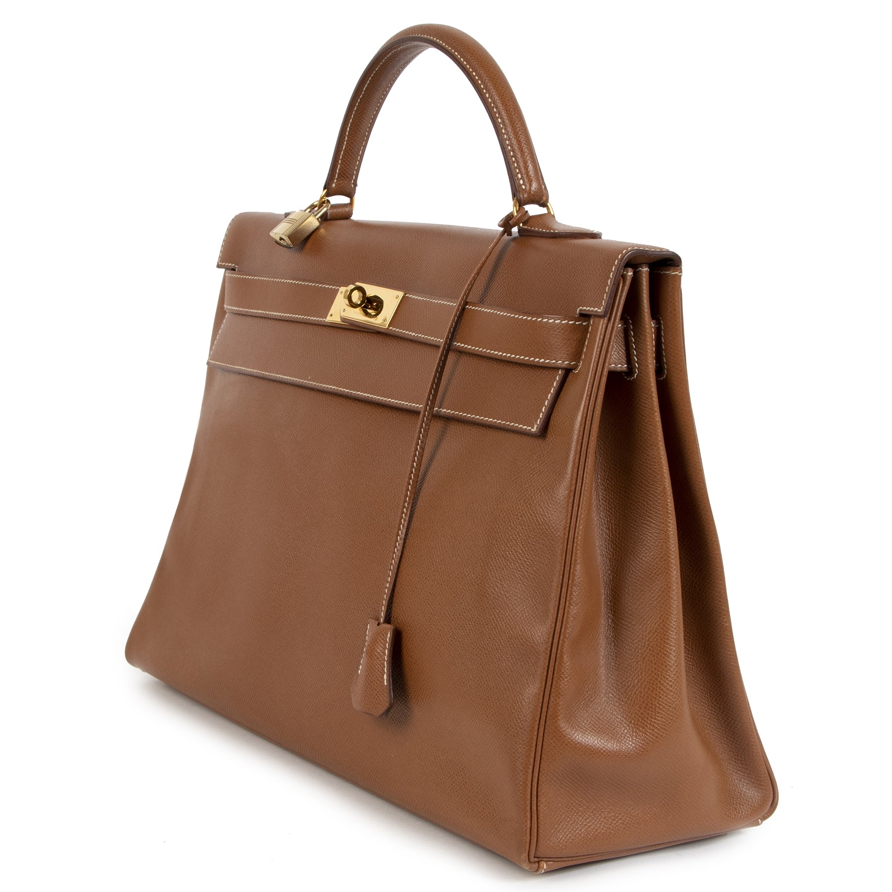 Authentique seconde-main vintage Hermès Kelly 40 Gold Courchevel achète en ligne webshop LabelLOV