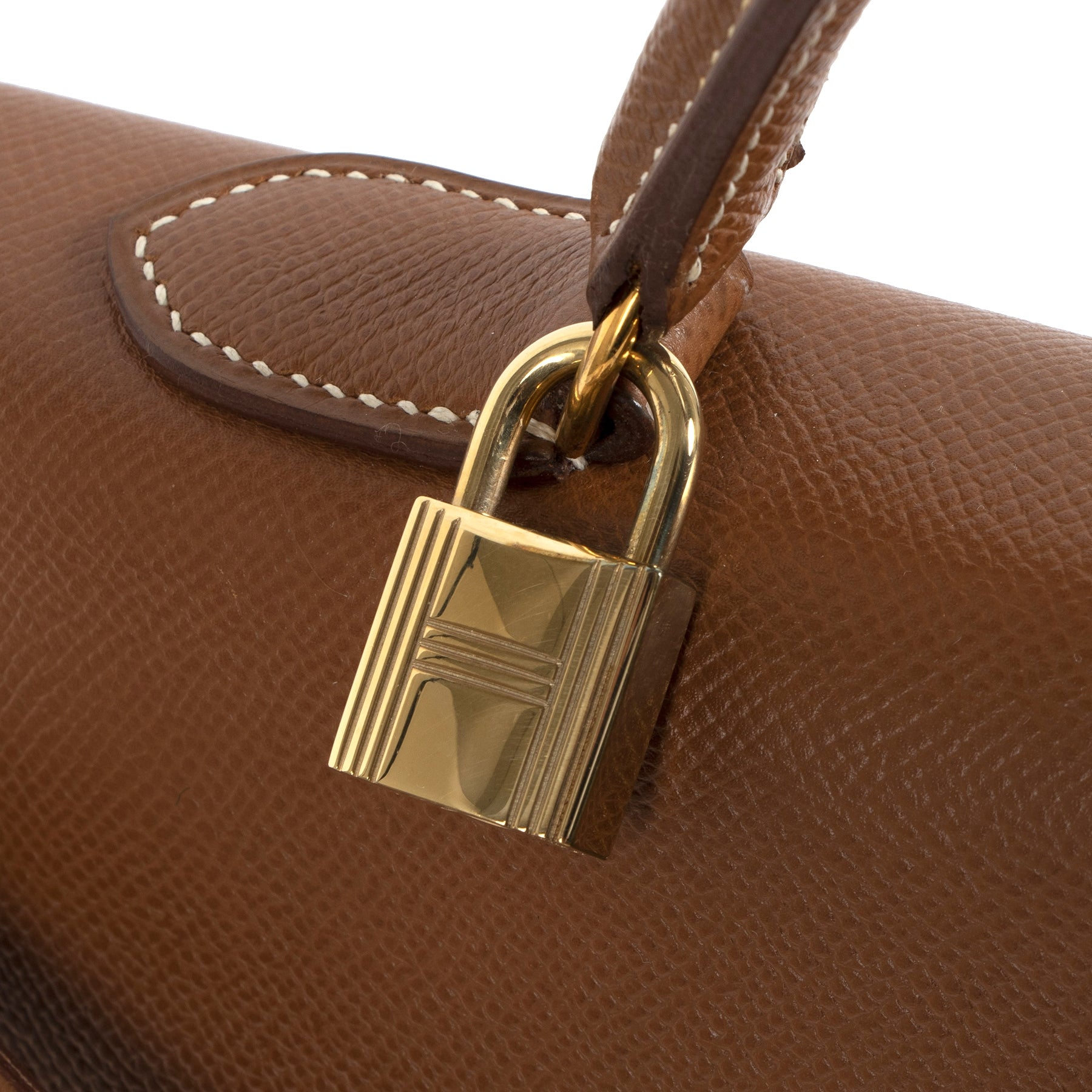 Authentic second-hand vintage Hermès Kelly 40 Gold Courchevel buy online webshop LabelLOV