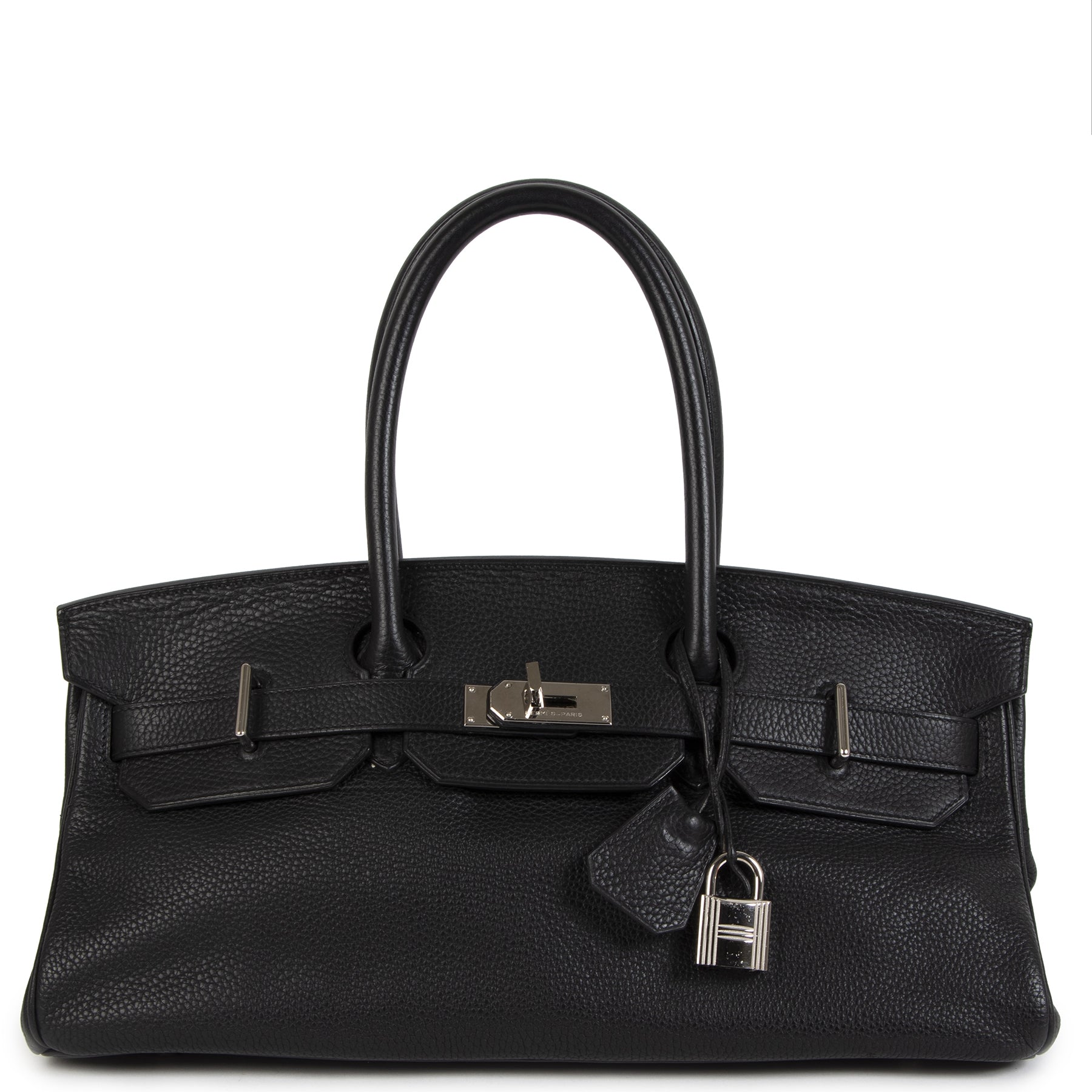 Hermès Birkin JPG Shoulder 42 Black Clemence PHW for the best price at Labellov secondhand luxury
