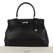 Hermès Kelly Relax 50 Travel Bag Black Sikkim Leather PHW