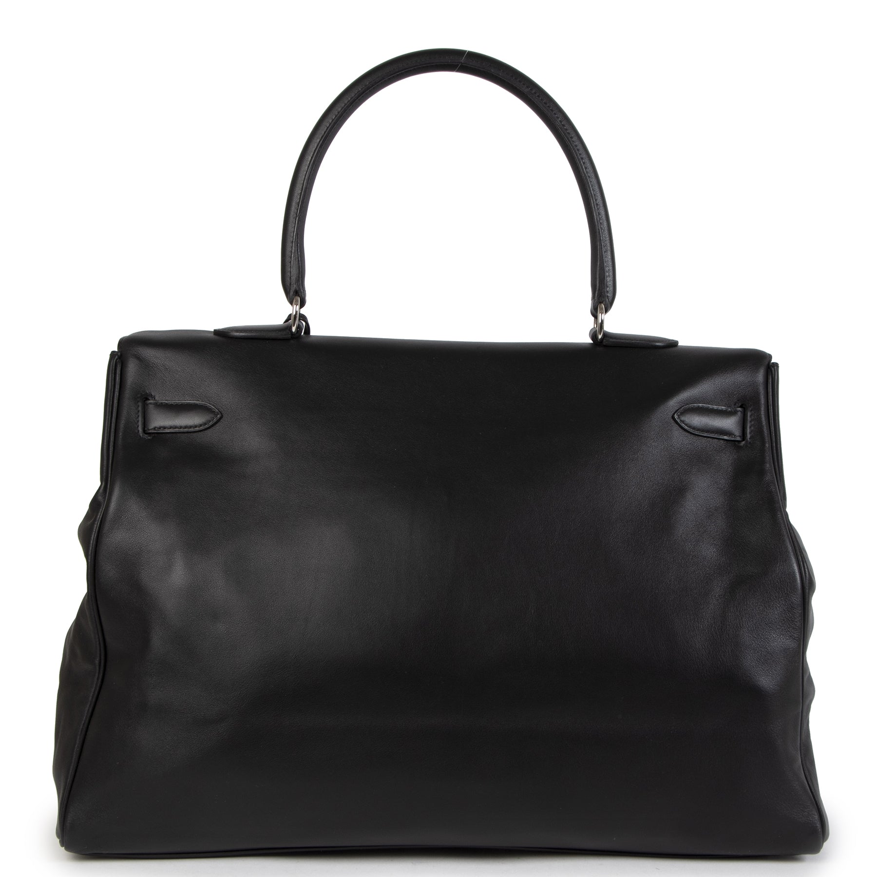 Hermès Kelly Relax 50 Travel Bag Black Sikkim Leather PHW