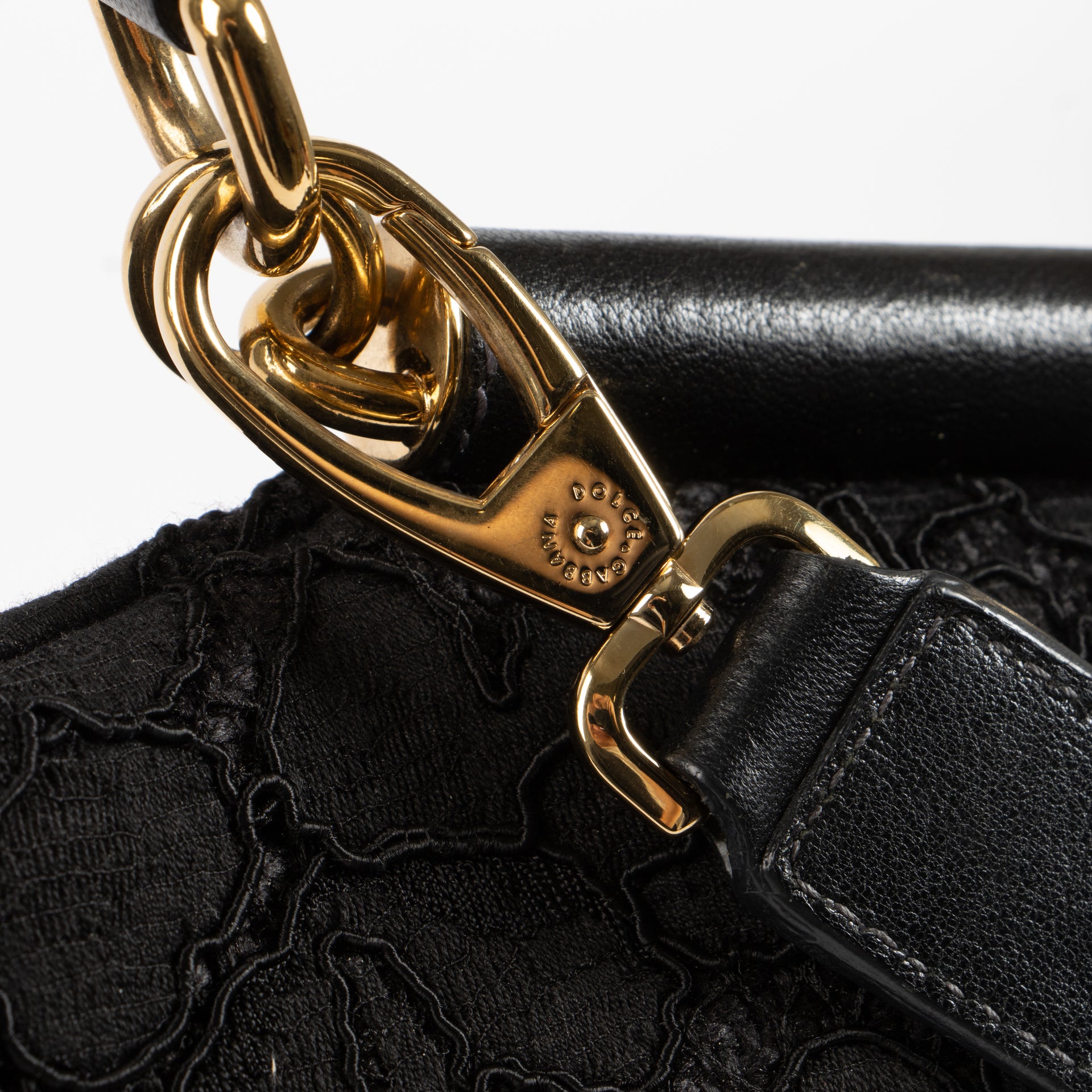 Dolce & Gabbana Black Lace Large Sicily Bag