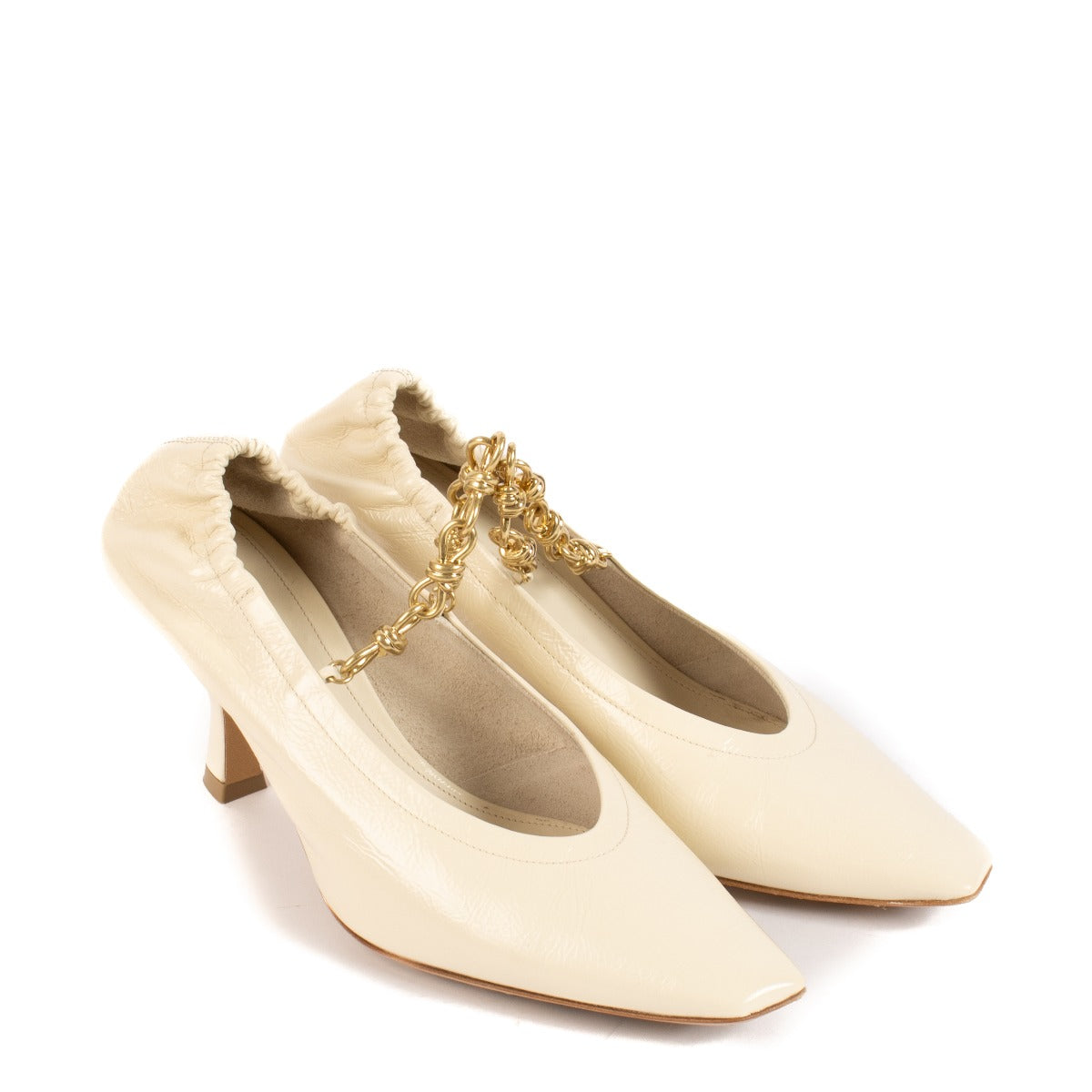 Bottega Veneta Sea Salt Sharp Chain Pumps