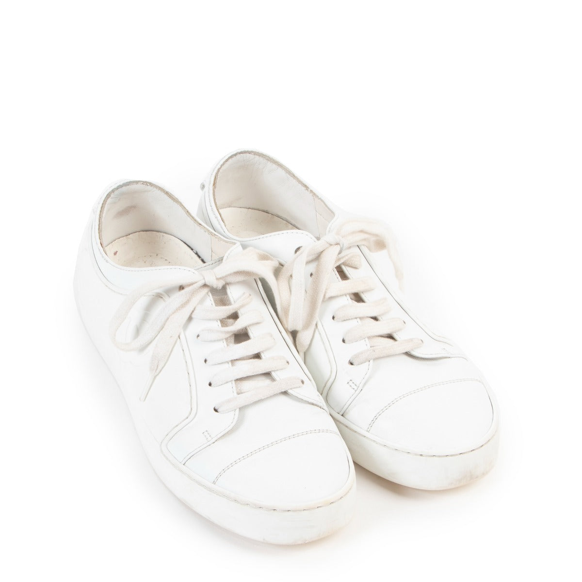 Buy authentic second hand luxury designer Chanel 17P White Rubber And Leather CC Lace Up Sneakers at Labellov.
