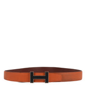Hermès Rouge H/Capucine Swift/Togo Reversible H Buckle Belt