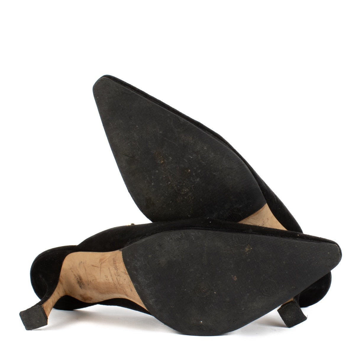 shop 100% authentic second hand Jimmy Choo Black Suede Mules - Size 37 on Labellov.com