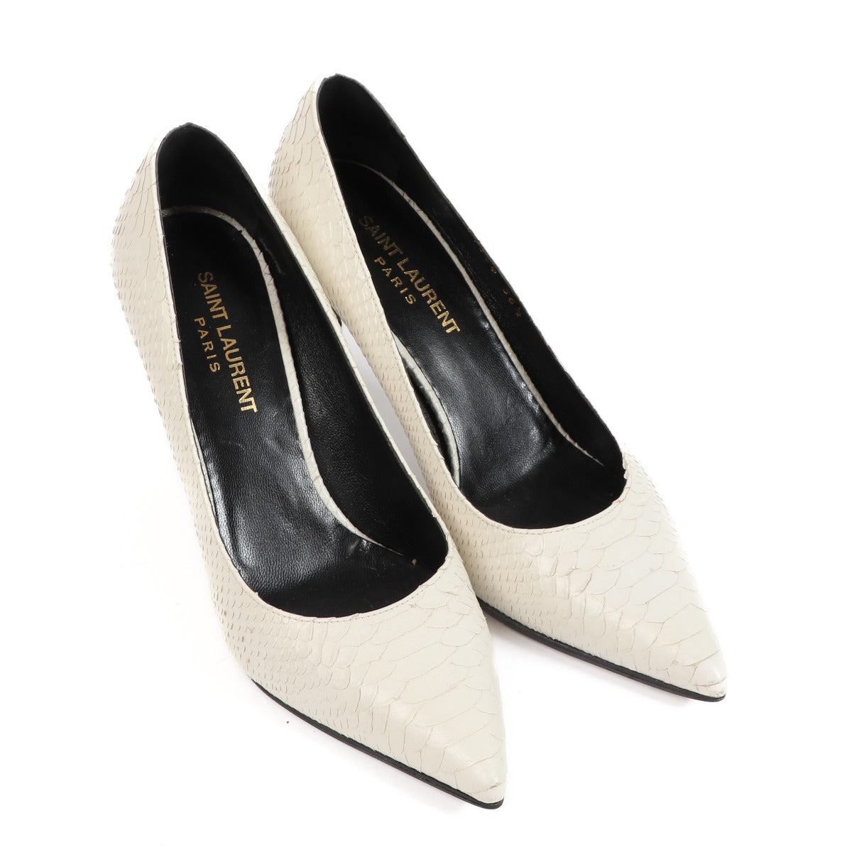 Shop authentic second hand Saint Laurent White Python Pumps Size 36,5 on Labellov.com