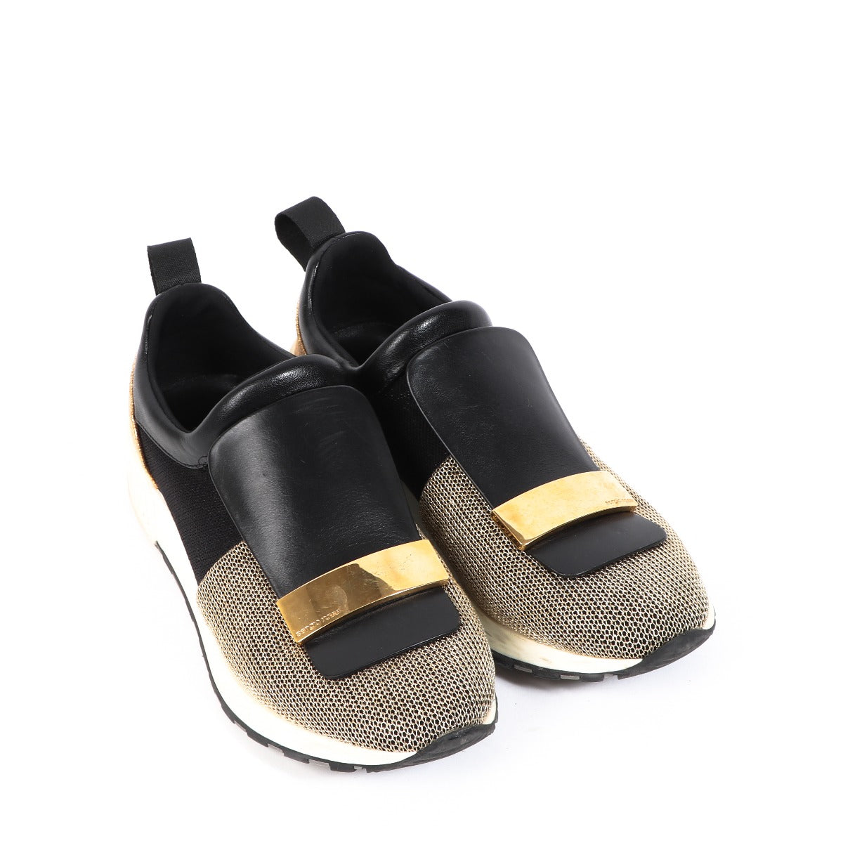Sergio Rossi SR1 Running Black Gold Sneakers