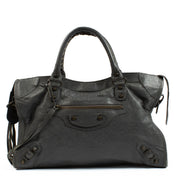 Balenciaga Grey Arena Lambskin Medium Classic City Bag