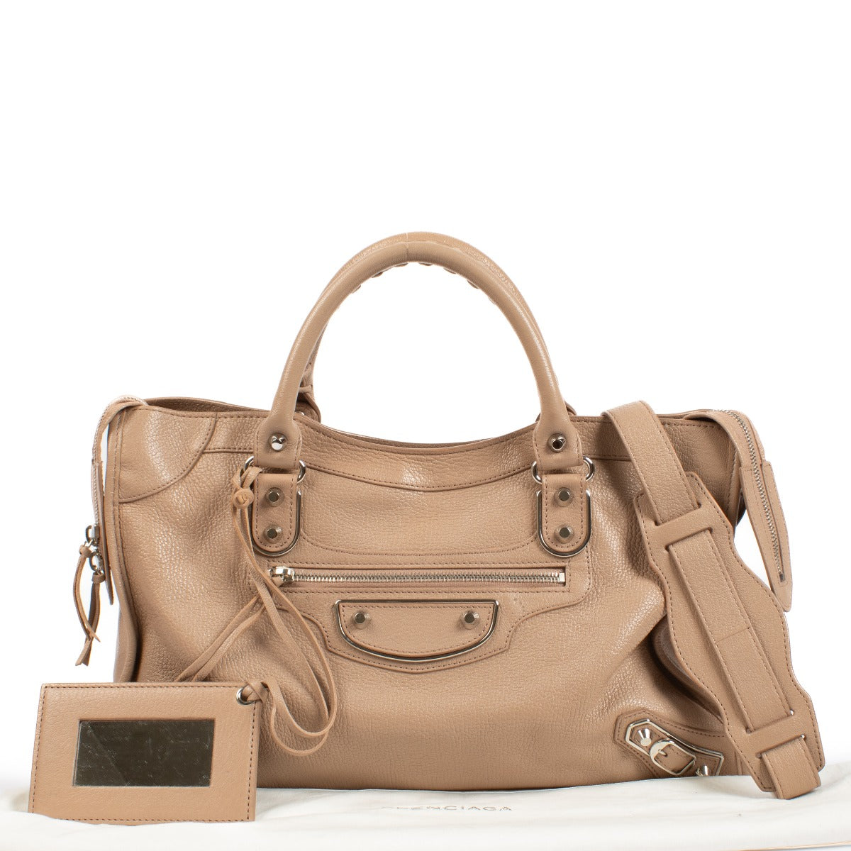 Balenciaga Rose des Sables Metallic Edge Medium City Bag