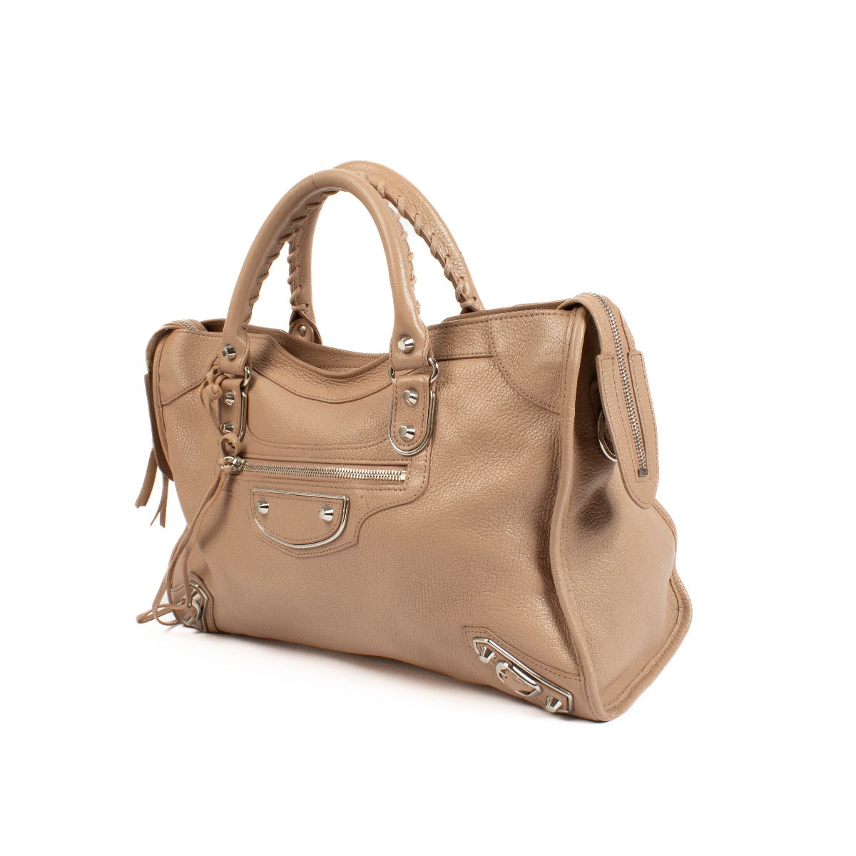 Sac City Medium Balenciaga Rose des Sables Metallic Edge