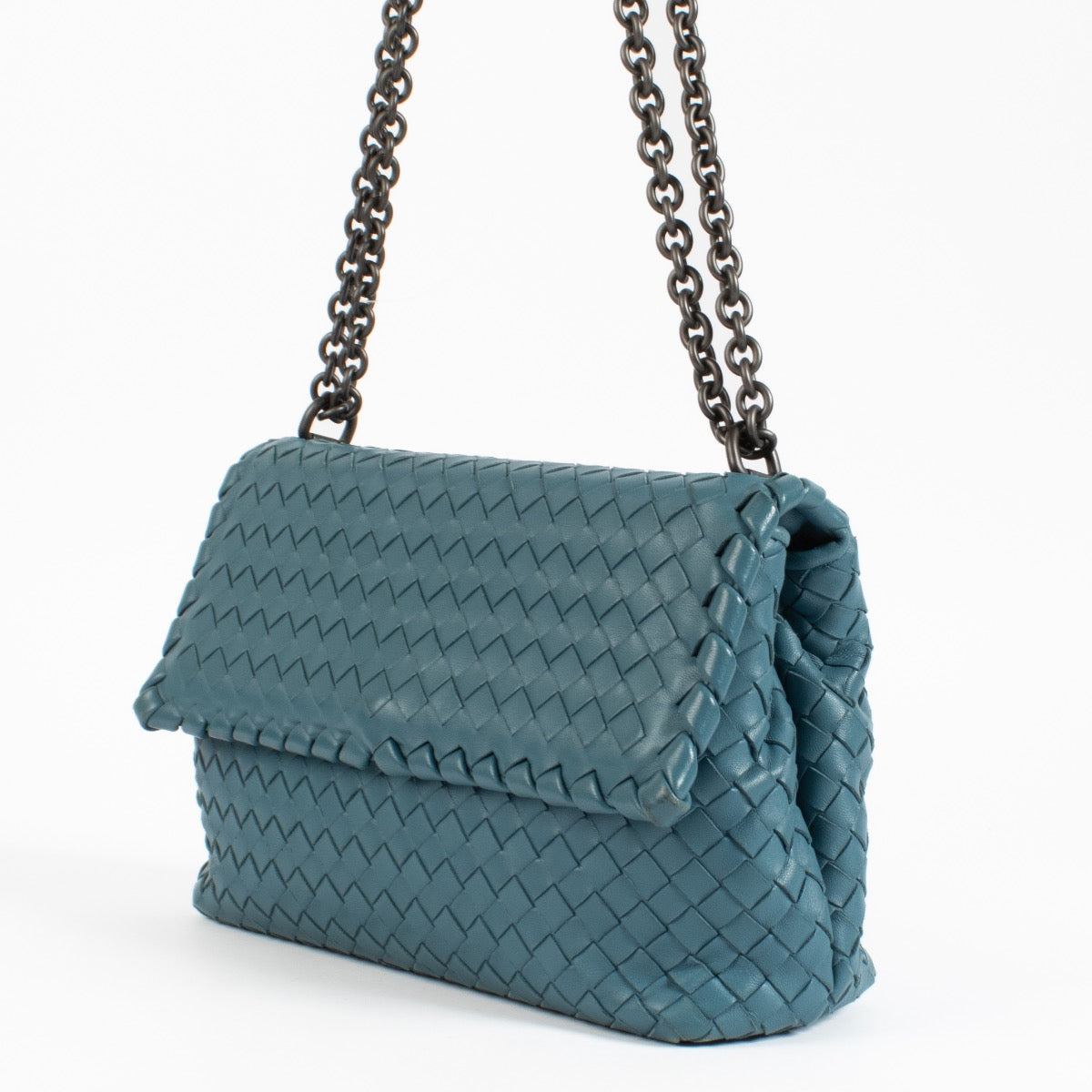 shop 100% authentic second hand Bottega Veneta Blue Olimpia Crossbody Bag on Labellov.com