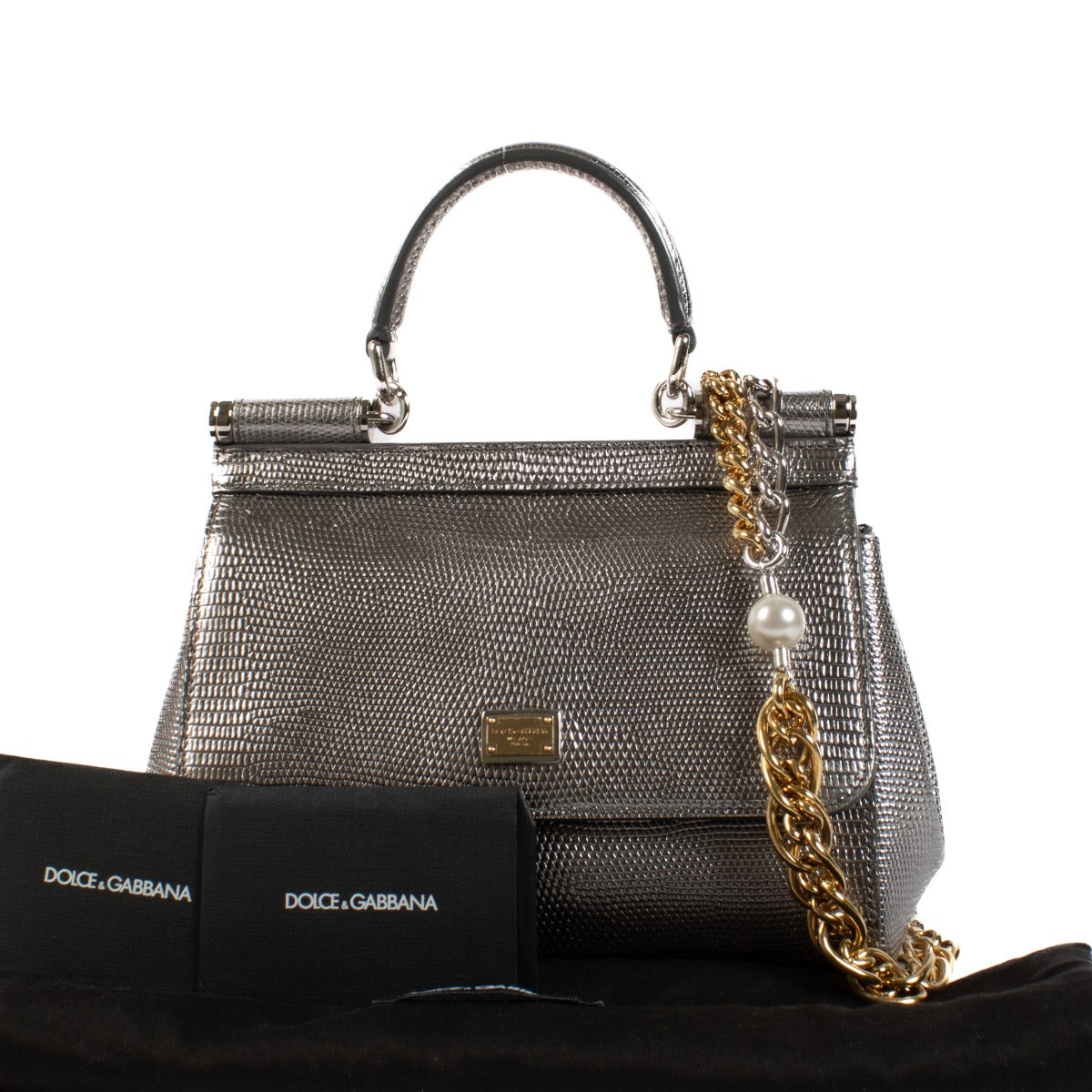 shop 100% authentic second hand Dolce & Gabbana Silver Sicily Bag on Labellov.com