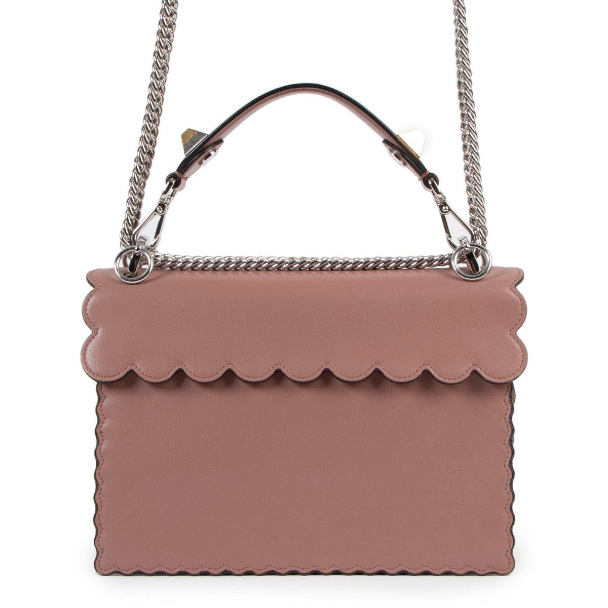 authentic Second hand Fendi Kan I Scalloped Studded English Rose crossbody at LabelloV