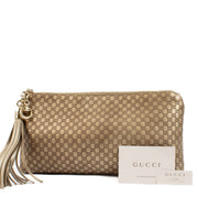 100% authentic second hand Gucci Gold Micro Guccissima Clutch on Labellov.com