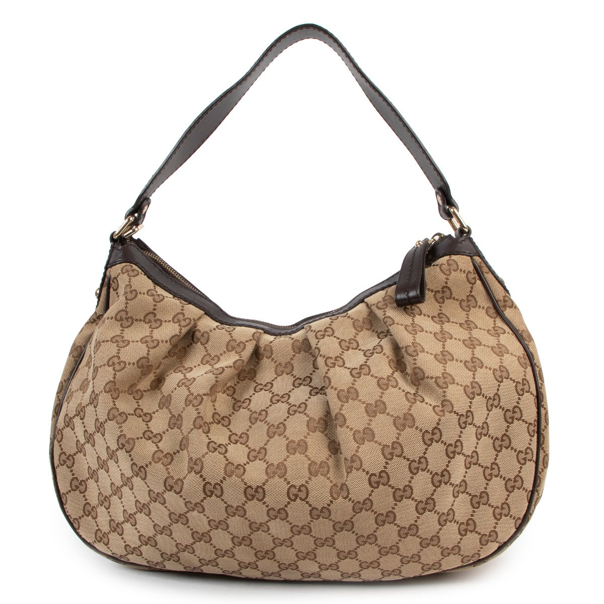 Buy an authentic second hand Gucci GG Canvas Medium Sukey Hobo Bag in very good condition at Labellov in Antwerp.
