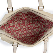 Gucci Ivory Guccissima Leather Boston Bag